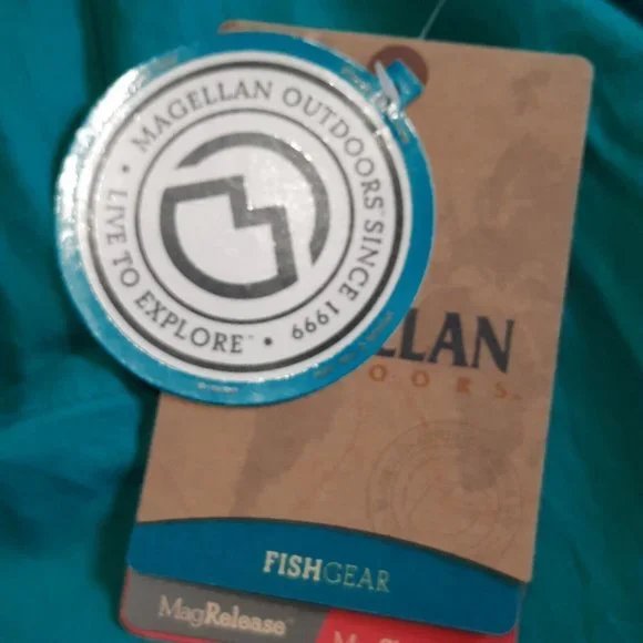 Magellan Fishing Mag Gear Shirt Men's Roll Tab Sleeve Vented Pocket Green Large - Picture 8 of 9